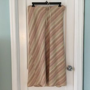 Lane Bryant 100% Linen Striped Skirt, Tan, Cream, Peach, Size 18/20